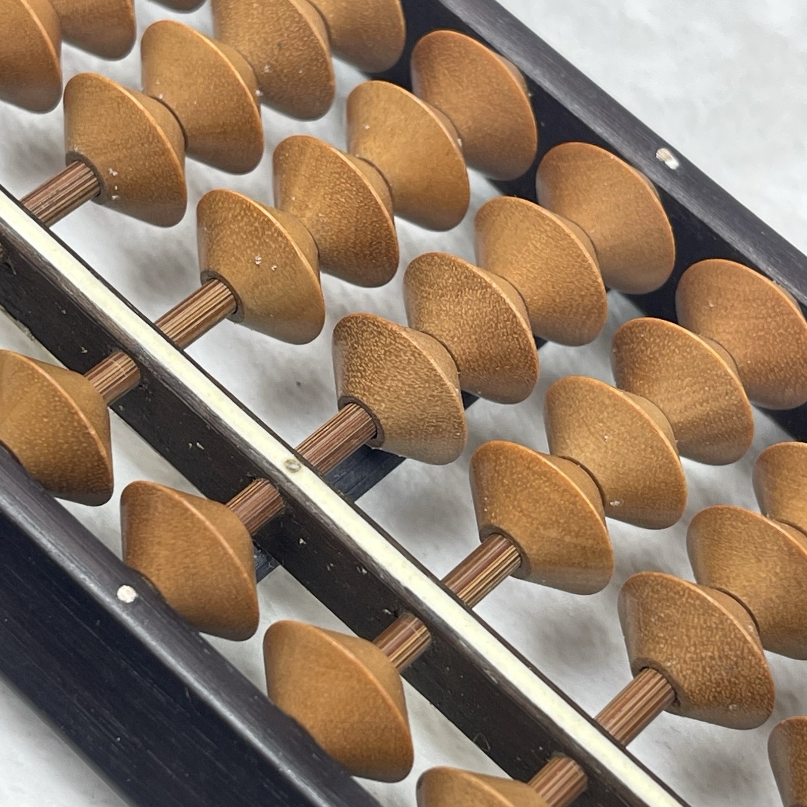 Vintage Soroban Abacus Calculator 27 Column Digit Orange Beads w Original Box