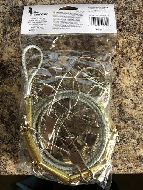 EAGLE CLAW 70" 10-Hook Sliding Snap Coated Cable Stringer - STPCB-70