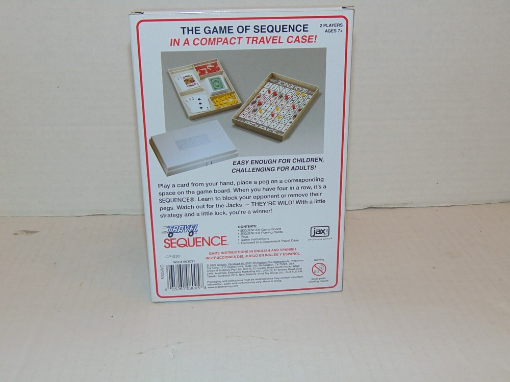 SEQUENCE Game - Strategy Travel Game + Case Board Game - Complete