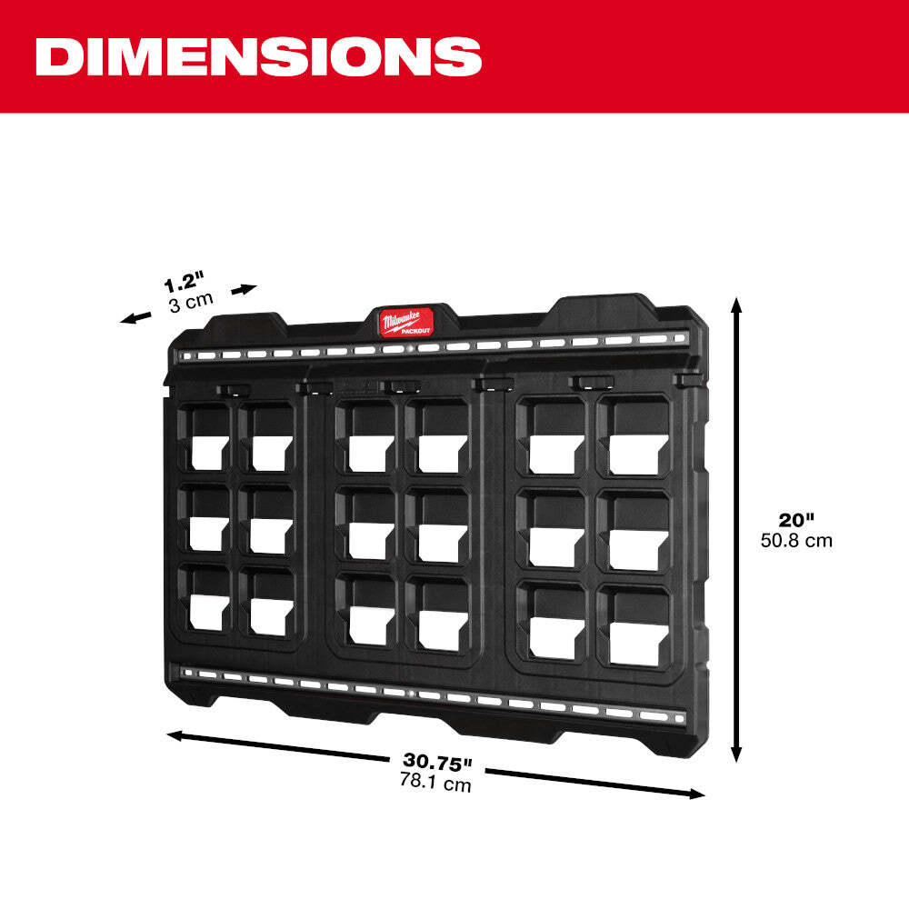 Milwaukee 48-22-8497 PACKOUT Large Wall Plate w/ Metal Mounting Tracks