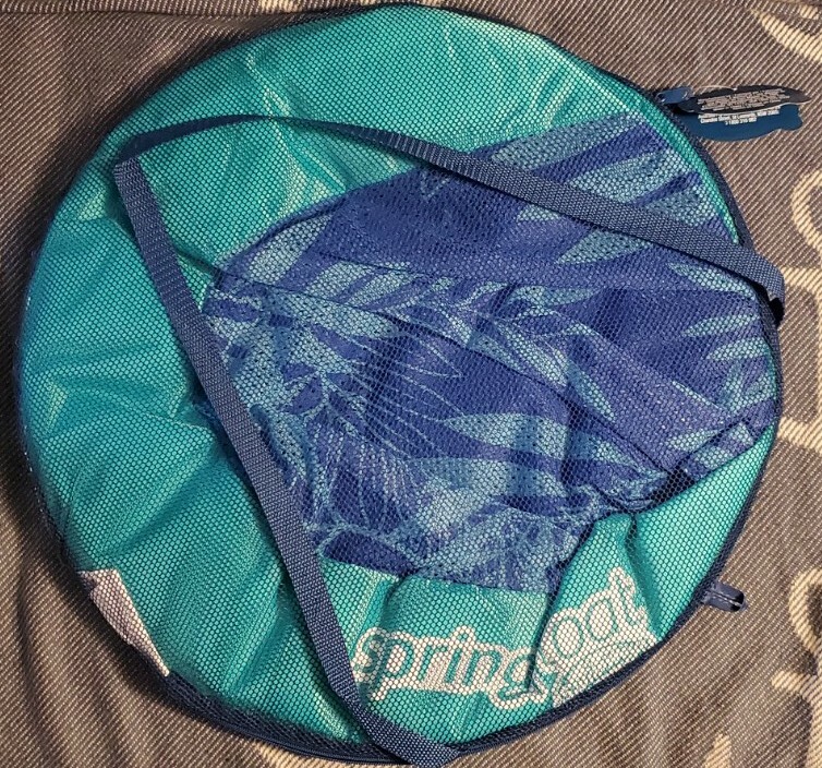 SwimWays Original Spring Float HYPER-FLATE VALVE Blue Leaves Design