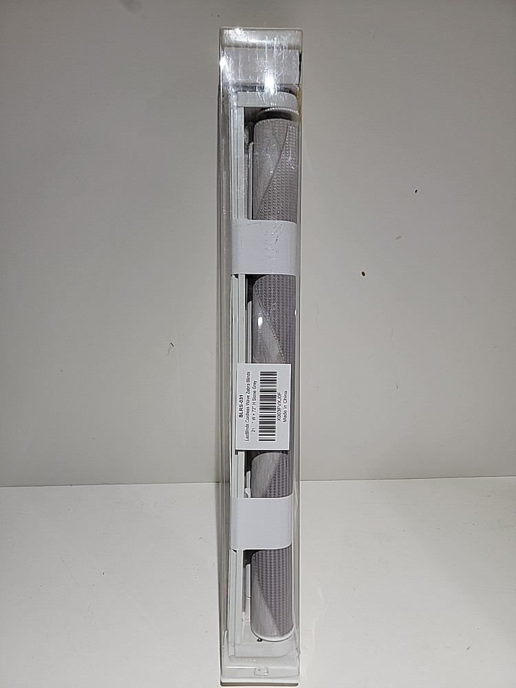 LazBlinds Cordless Wave Zebra Blinds 21"W×72"H Stone Grey