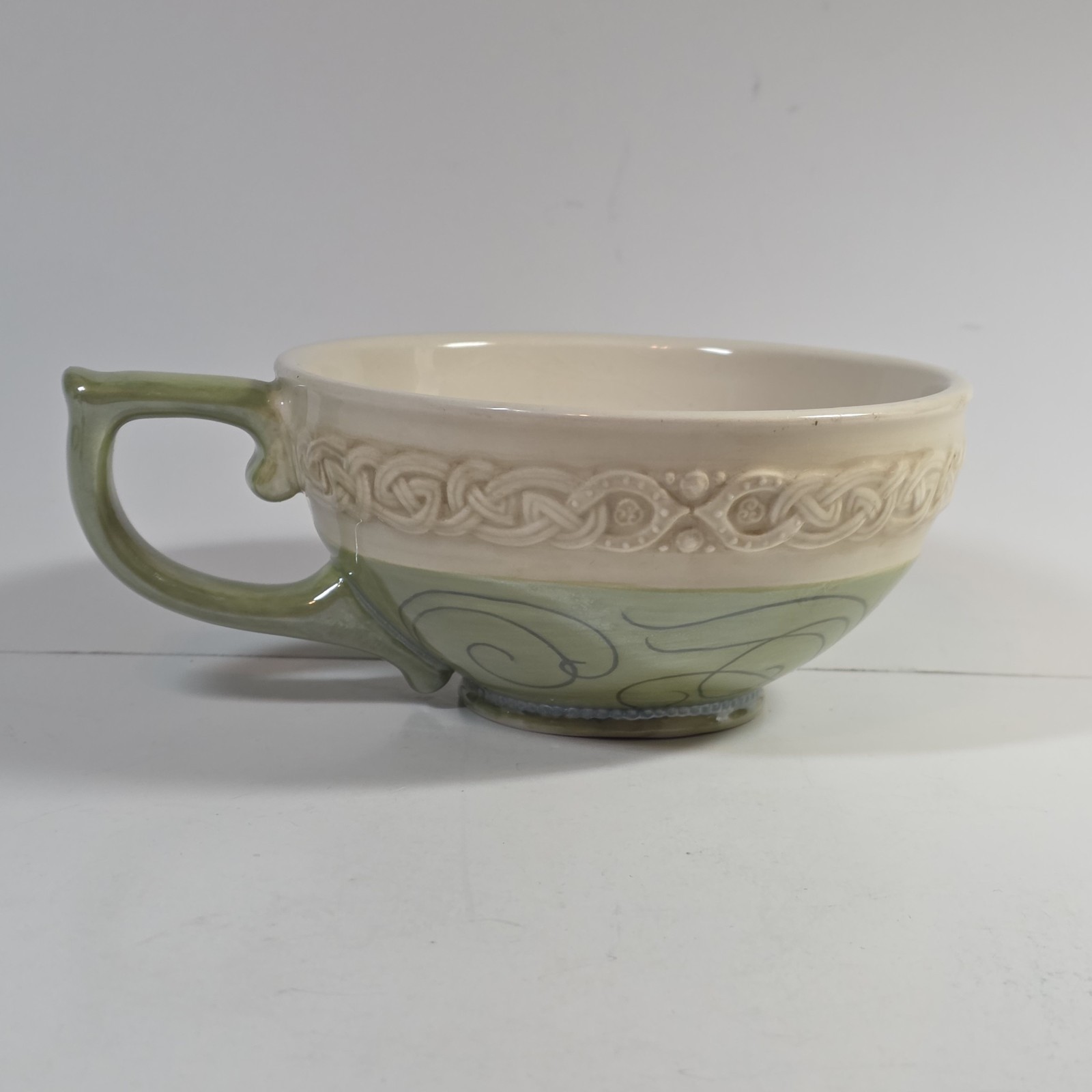 Grasslands Road Nesting Teapot Celtic Inspired Design Floral Green Cream 2 Piece