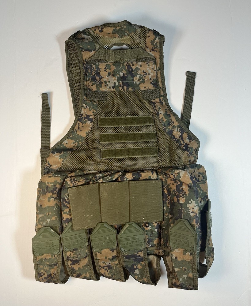Tactical Multi Function Adjustable Vest Camo Multiple Pockets Outdoorsy L/XL