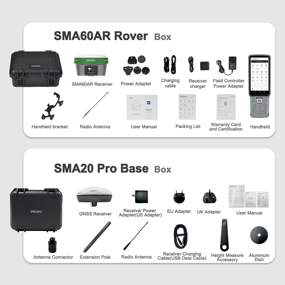 SMA60AR & SMA20Pro Base RTKGNSS OLEDScreen Display Photogrammetry VisualStakeout