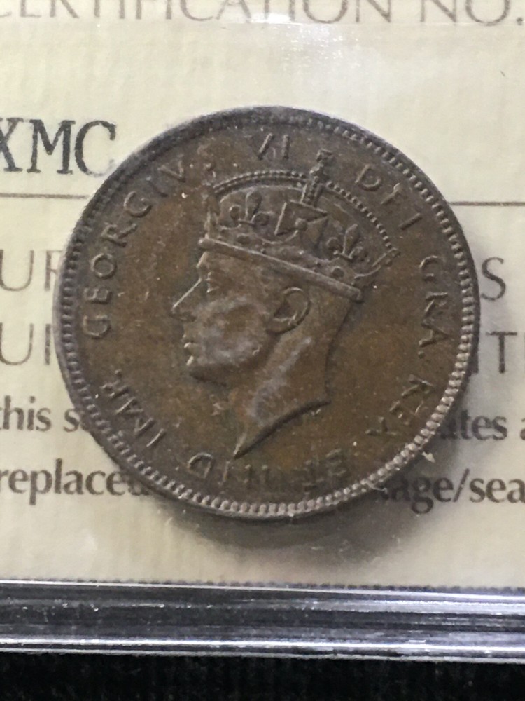 1942 ICCS Graded, Newfoundland Small One Cent,**AU-55**