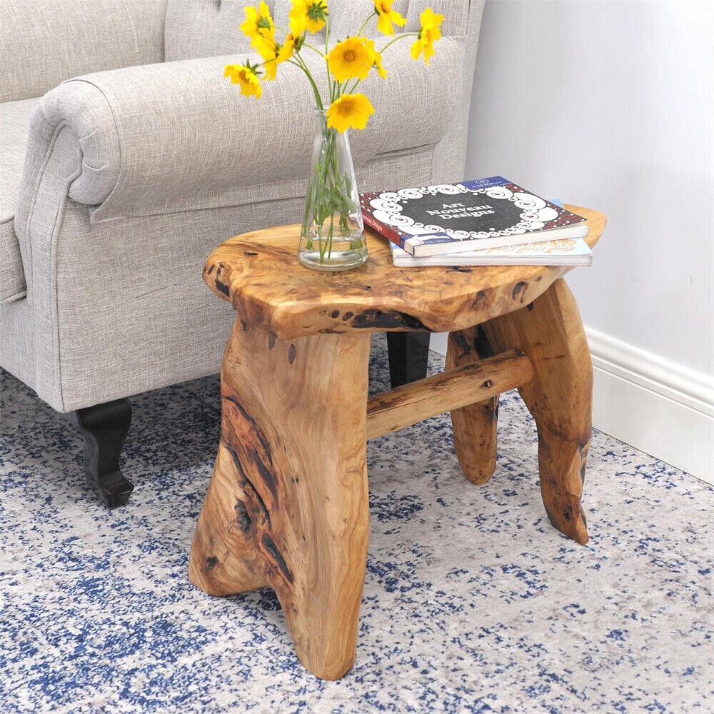 Live Edge Cedar Bench Rustic Wood Entryway Bench Farmhouse Stool Side Table Gift