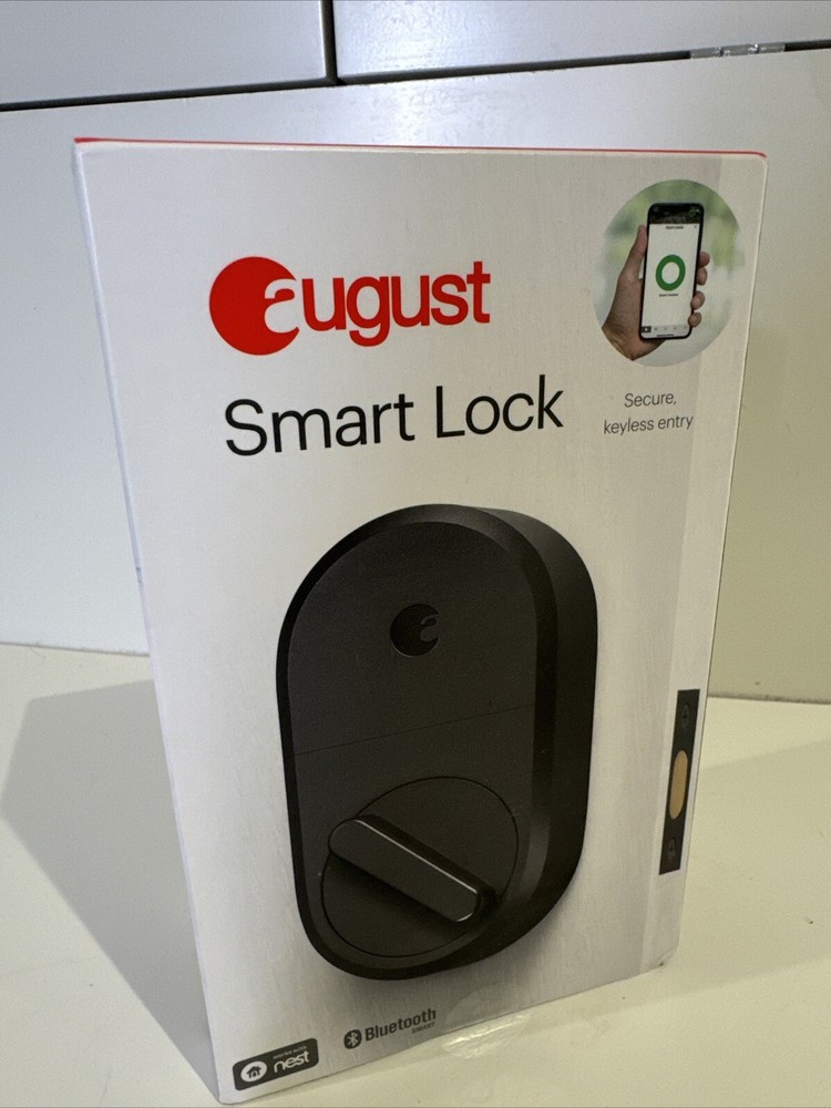 August Smart Lock ASL-3B Dark Gray Keyless Entry Auto-Unlock Bluetooth (6380)