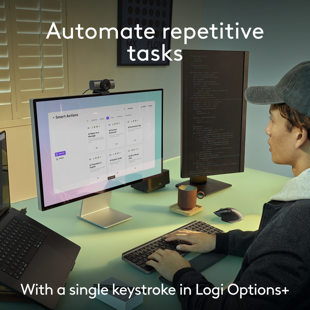 Logitech - MX Keys S Combo for Mac Full-size Wireless Scissor Keyboard and Mo...