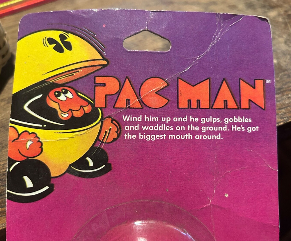 1982 PAC-MAN Tomy Midway White Knob Wind Up Mint in Package