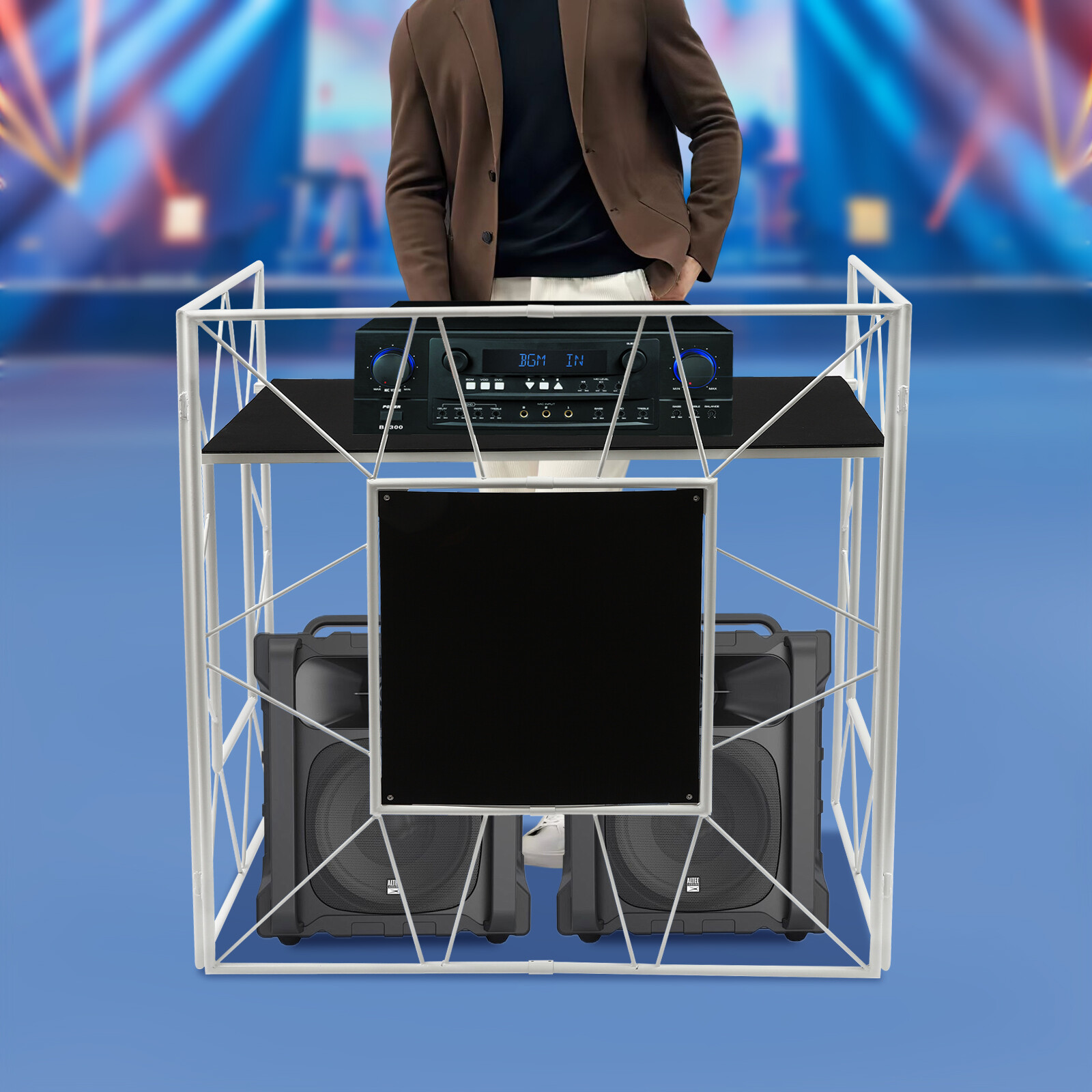 DJ Display Stand, DJ Event Booth Facade, Portable DJ Facade Booth Table, DJ Cont