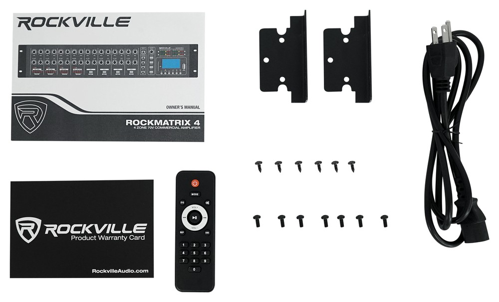 Rockville 4-Zone Matrix Multi Source Amplifier+(20) 5.25" White Ceiling Speakers