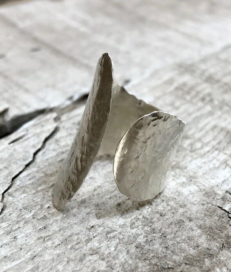 Wrap Ring Adjustable 925 Sterling Silver Band &Statement Ring Handmade All size