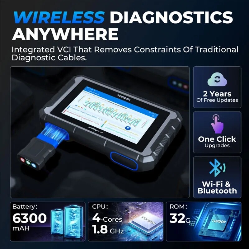 TOPDON AD900BT Vehicle Condition Analyzer All System Bidirectional TPMS SAS IMMO