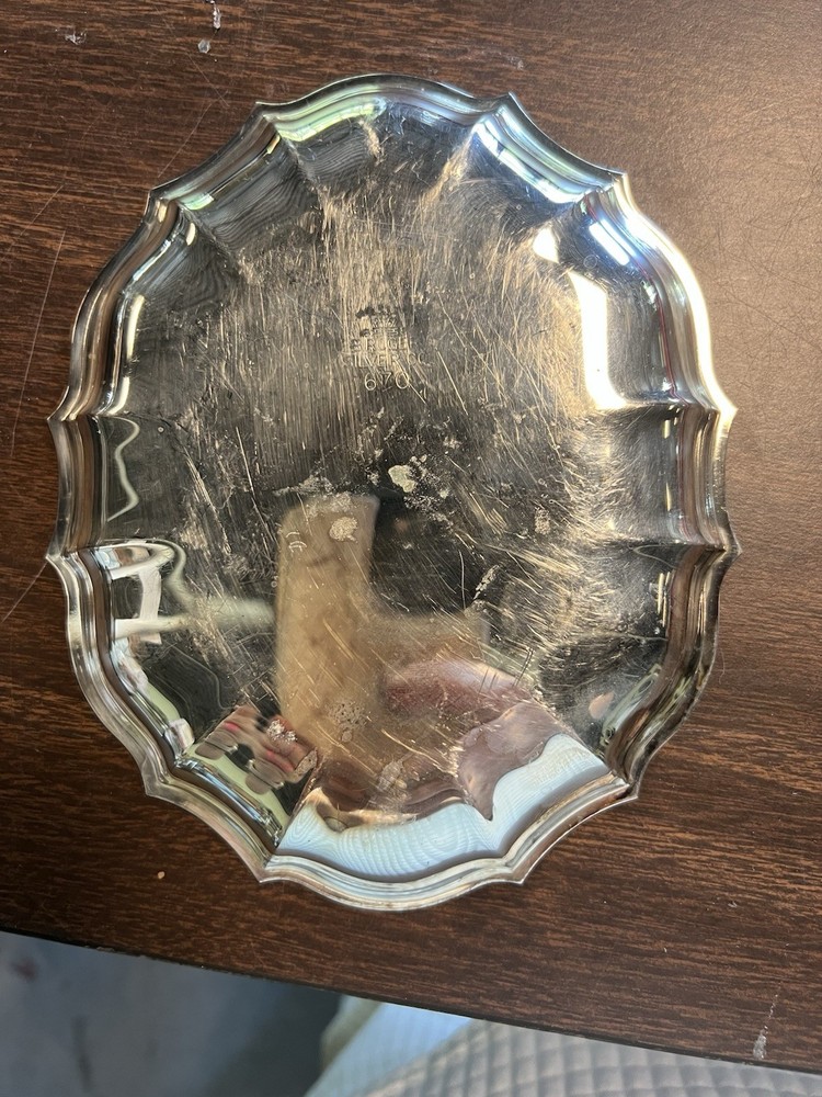 Vintage Chippendale silver-plated tray