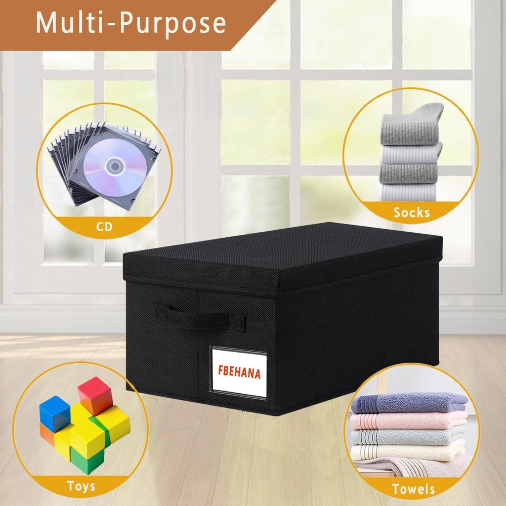 CD Storage Box, CD Organizer, Stackable DVDstorage case with lid,4Pack CD hol...