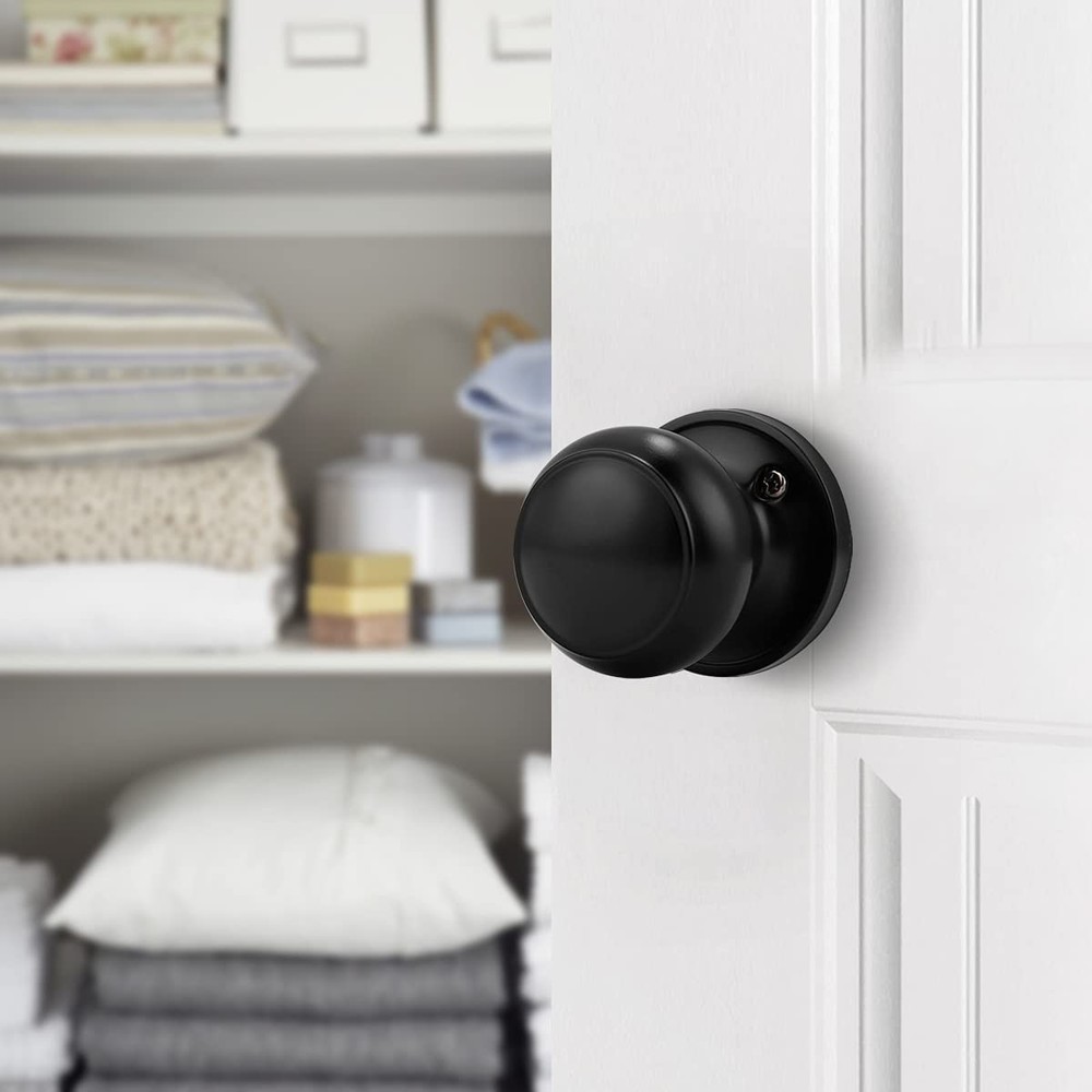 Probrico (8 Pack Classic Closet Door Knobs Dummy Knob, 8, Black