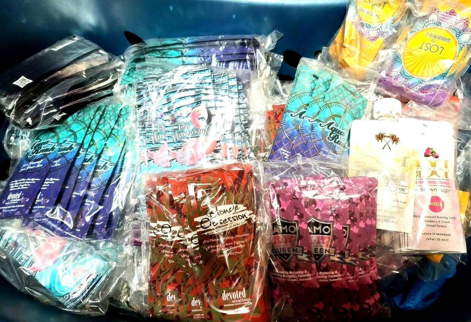 100 MYSTERY Salon Packets Indoor Tanning Bed Lotion Bronzer Accelerator $500 RV