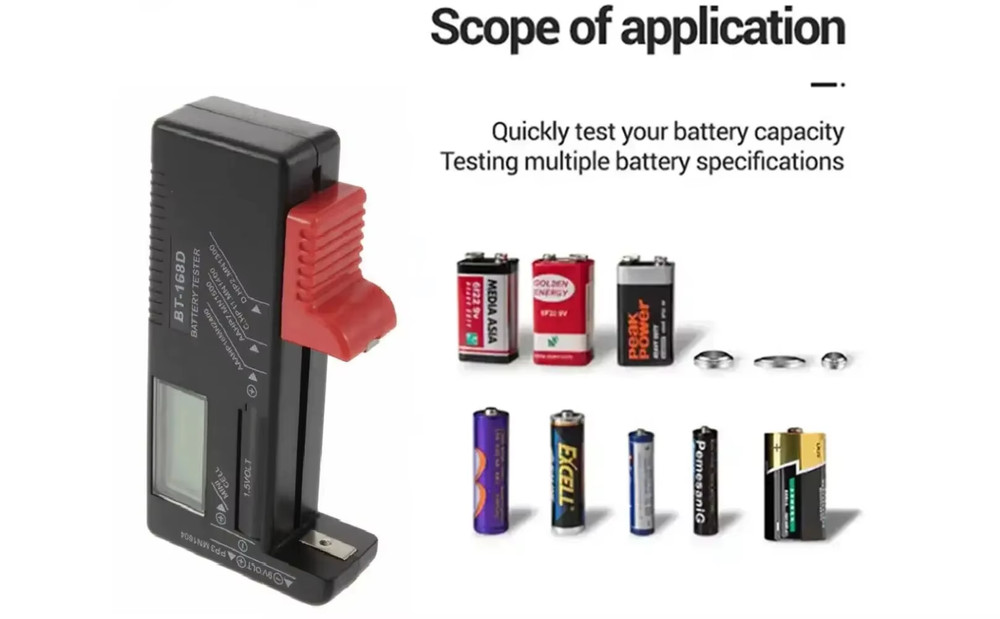 Universal Battery Tester Checker AA, AAA, 9V PP3, 1.5V Am