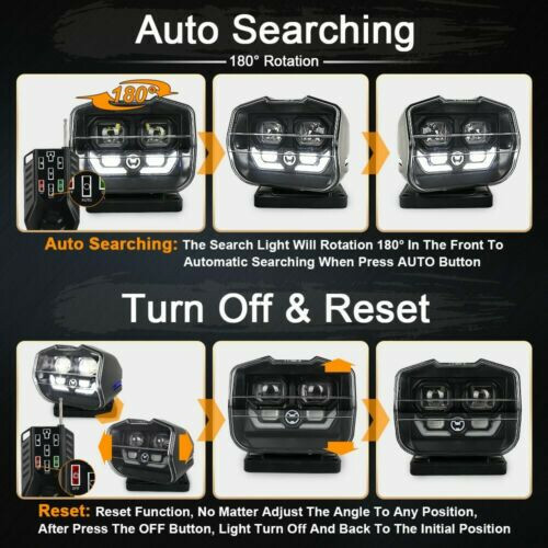 LED Remote Control Searchlight Marine Boat Car Truck Wireless Spotlight Magnetic