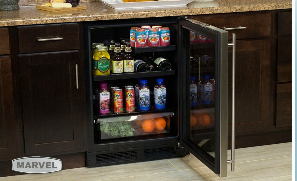 Marvel ML24BRP3RP 24" Built-in Beverage Center Solid Overlay Door, Right Hinge