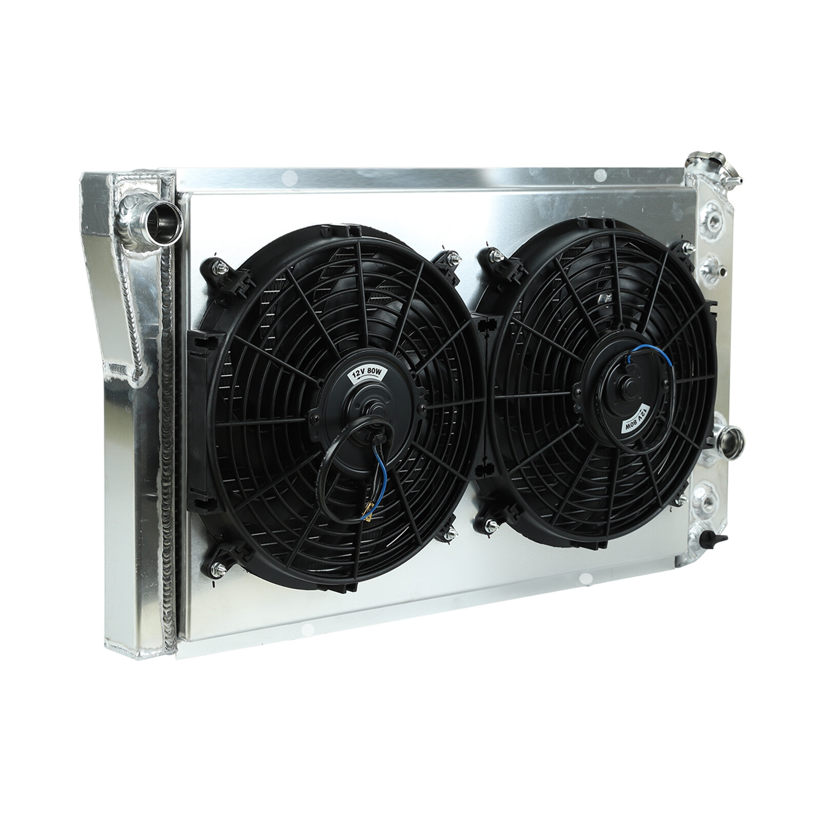 For 1982-2002 CHEVY S10 BLAZER 84-90 CORVETTE V8 3 Row Radiator+Shroud Fan+Relay