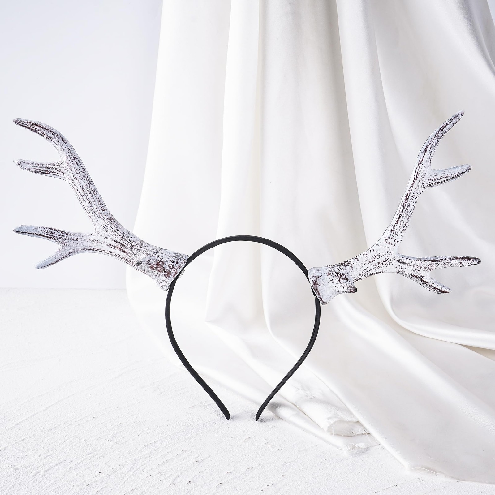 MOSTORY White Antler Horns Headband - Deer Antlers for Adult