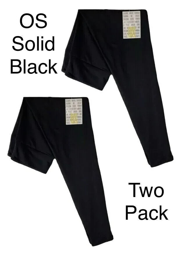 Two pack OS LuLaRoe One Size Leggings Solid Black 2 pack bundle Free Shipping