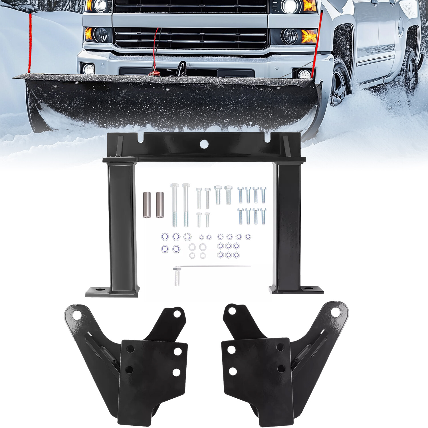 Snow Plow Mount Kit Bracket Fit EZ PLUS MD2 For Chevy GMC Sierra 2500 3500 11-19