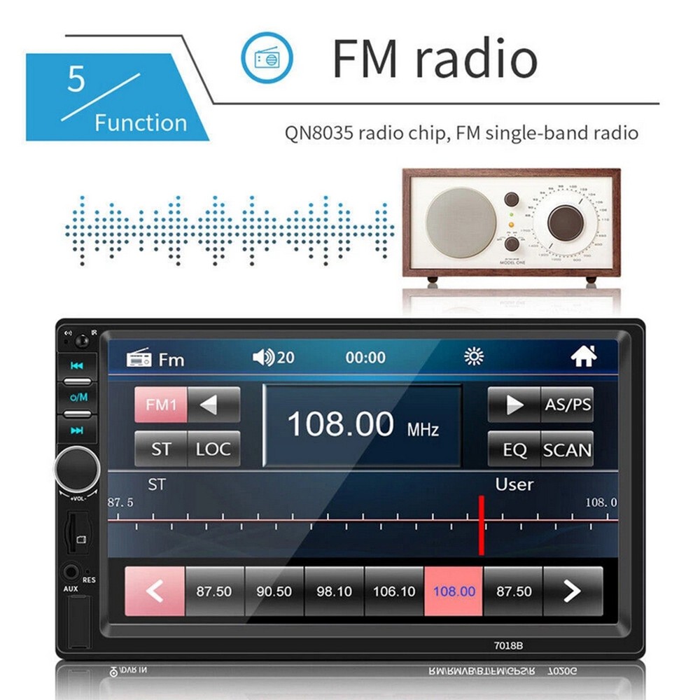 7" Double 2Din Car Stereo Radio Apple/Android Car Bluetooth Player Touch Screen
