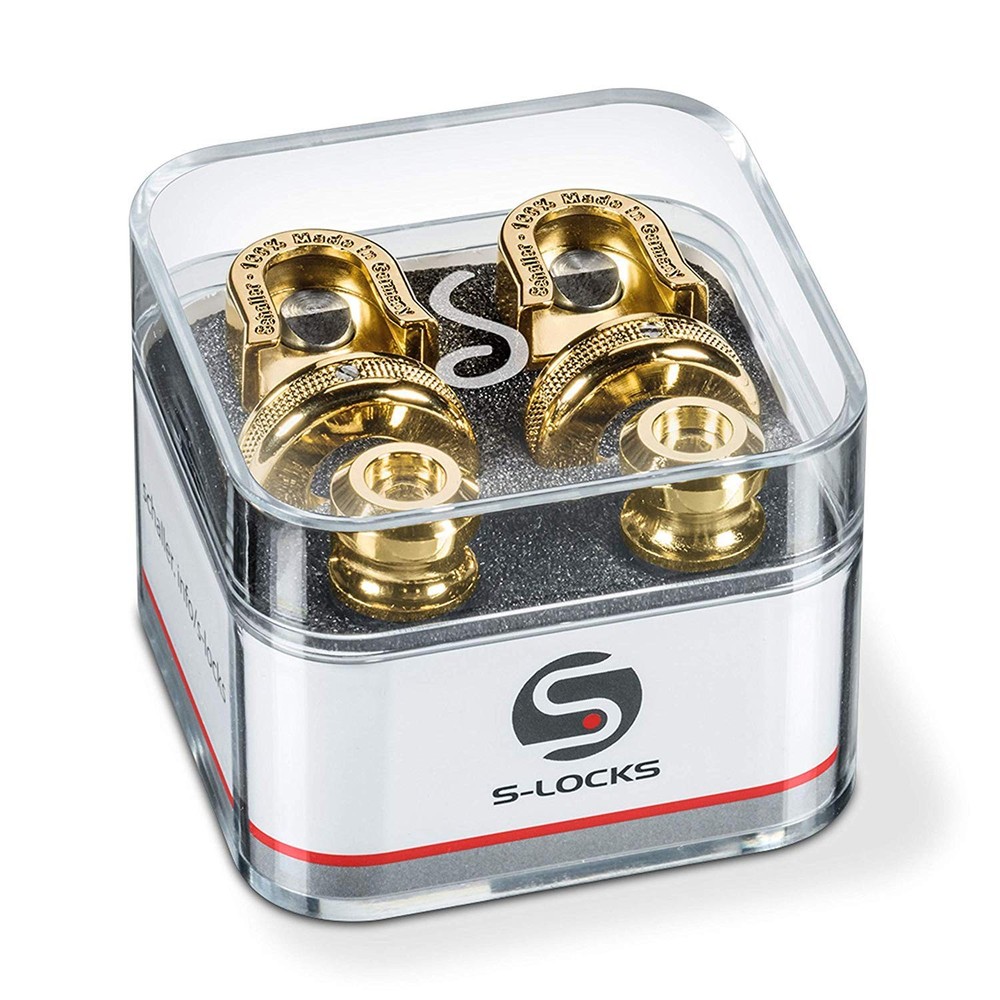Guitar Strap Locks and Buttons Pair  Gold Finish for Secure Attachment