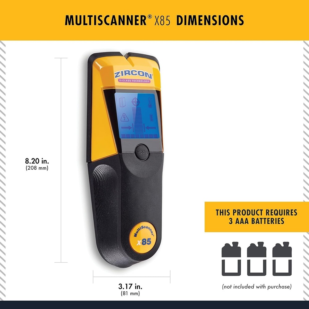 X85 Center Finding Wall Scanner with Thermal Detection for Safe DIY Projects