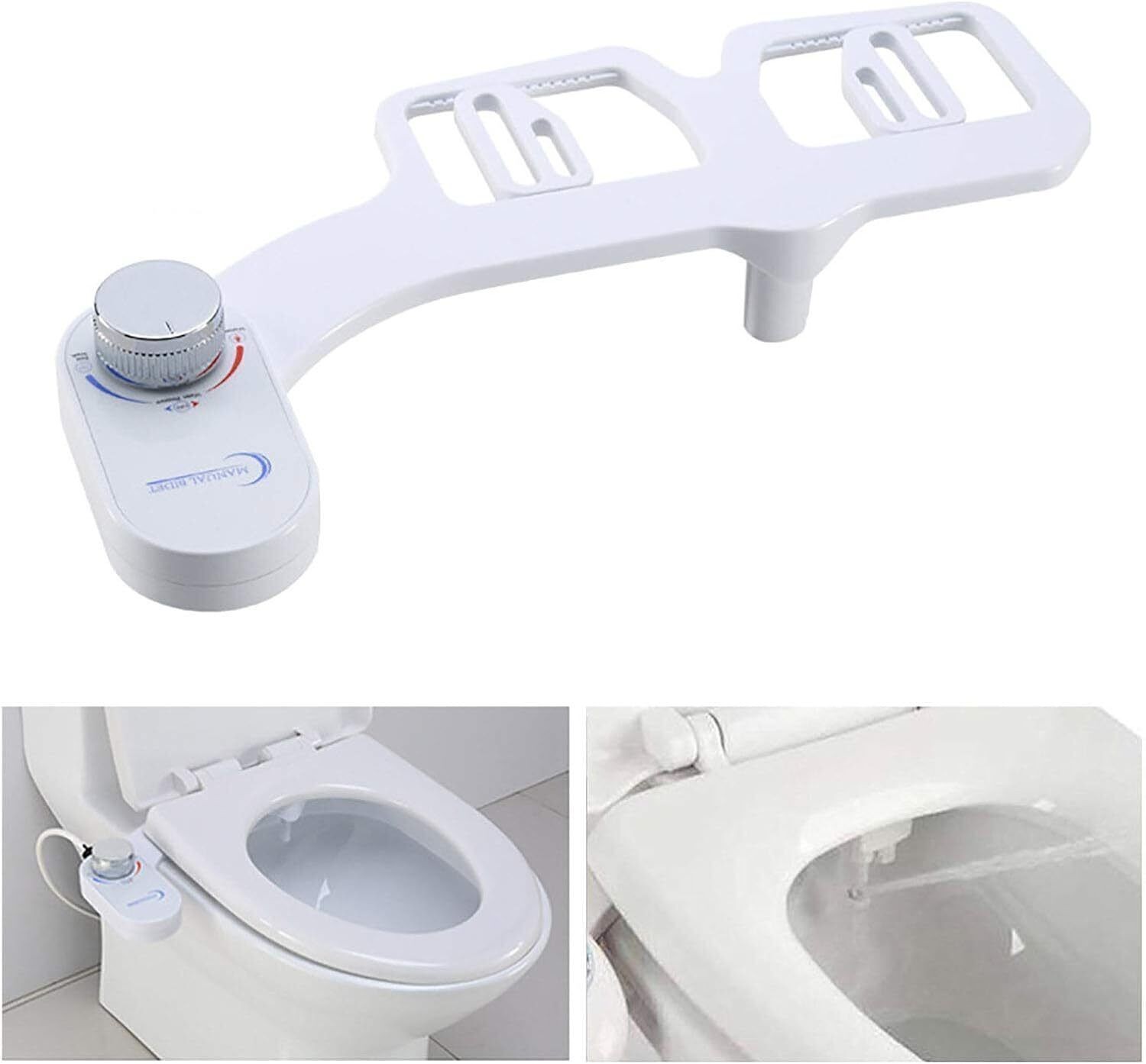 Dual Nozzle Spray Bidet Fresh Cold Water Non Electric Toilet Seat Attachment USA