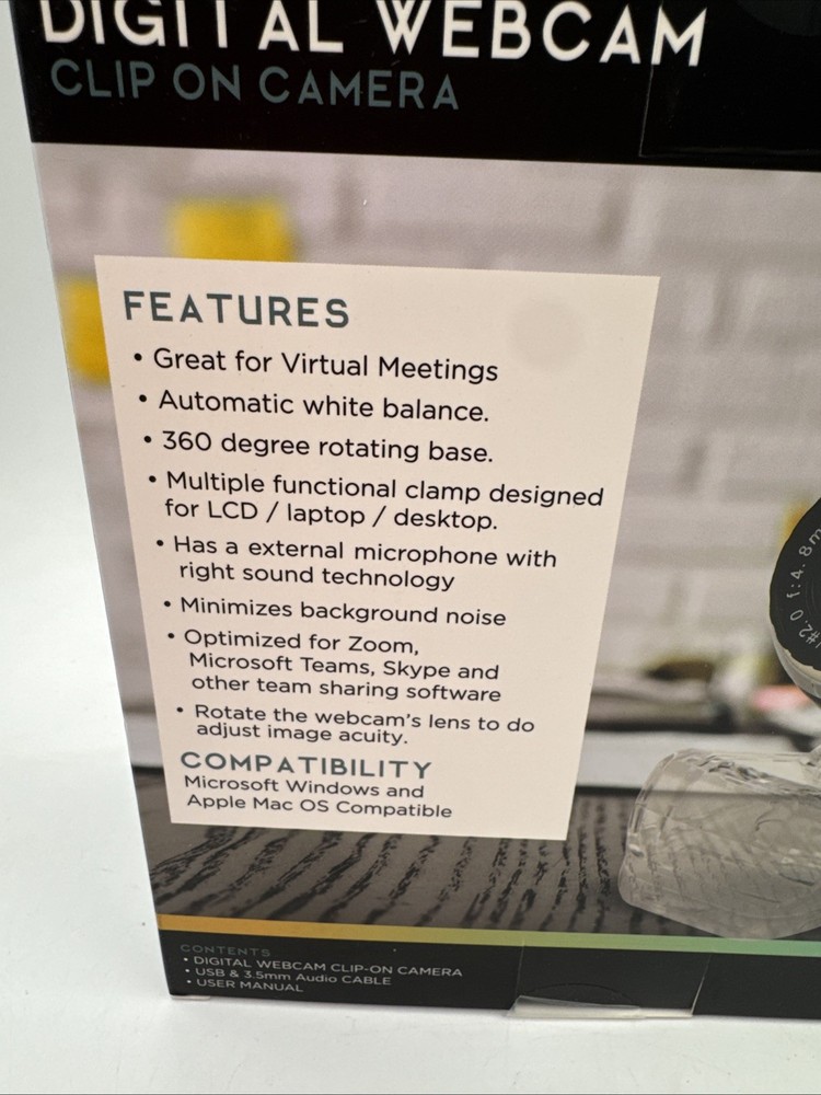 VIVITAR DIGITAL WEBCAM Clip On Camera 360 Rotating Base, Optimized Zoom