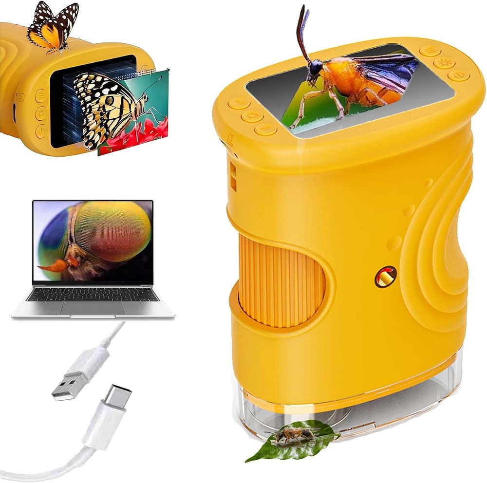 4K magnifying camera,2-inch IPS screen, 1000x handheld portable micro-microscope