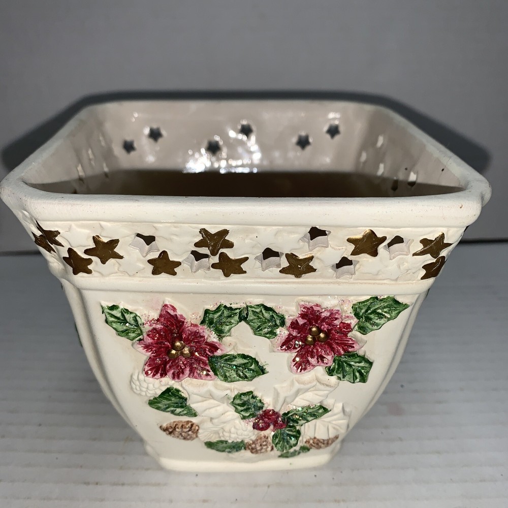 Art Pottery Cornucopia Vase Planter White 5” Vintage