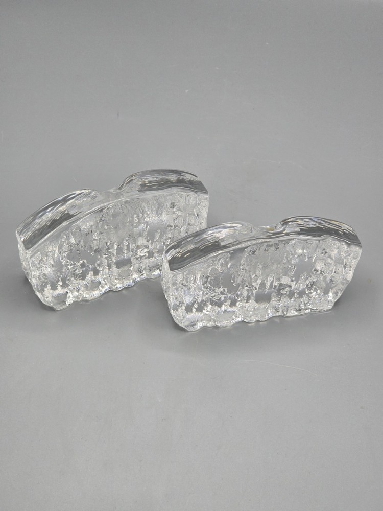 MCM Clear Ice Teardrop Bookends