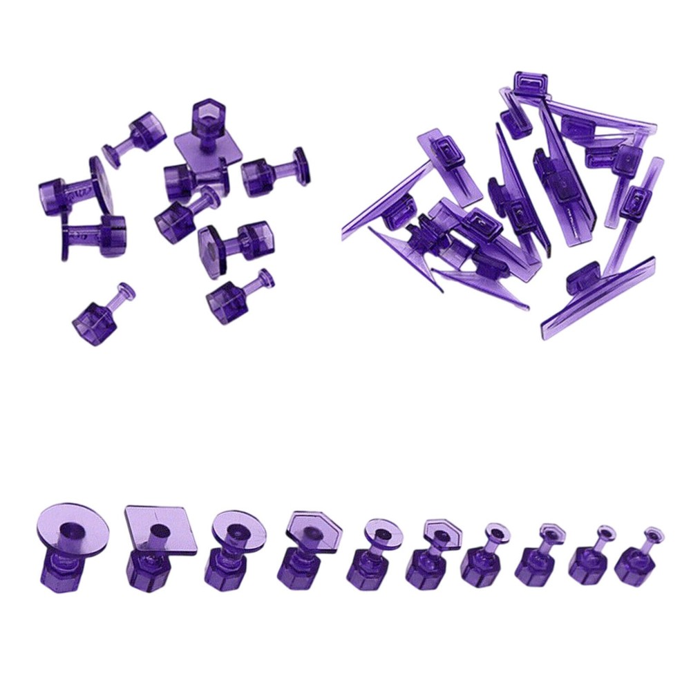 28-Pcs Purple Puller Tabs Paintless Dent Repair Tabs Glue Pulling Tabs-Kit
