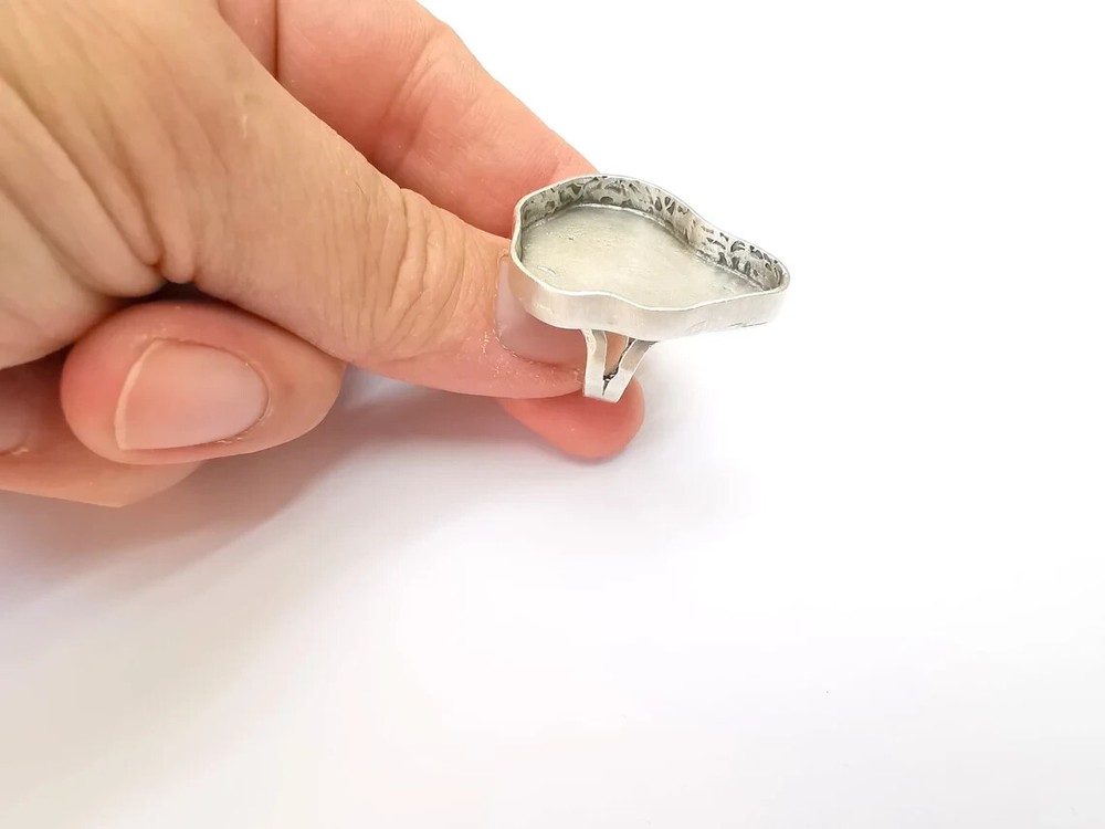 Amorphous Ring Setting Resin Ring Blank Mounting Adjustable Dried Flower Rings
