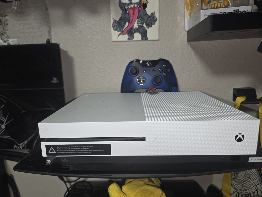 Microsoft Xbox One S White Console with Blue Controller, Wi-Fi, HDMI, USB-A