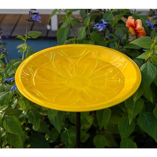 12" Sunflower Lolly Birdbaths with Stake