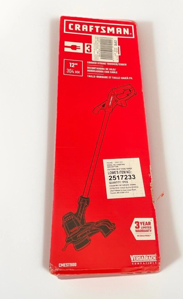 CRAFTSMAN 12" CORDED STRING TRIMMER 3.5 AMP