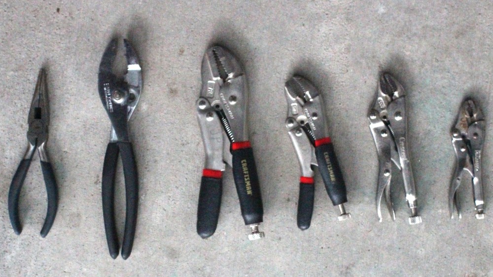 Locking Pliers + needlenose mixed brand 6pc