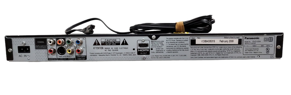 Panasonic DVD-S54 HDMI Progressive Scan Upconvert Player