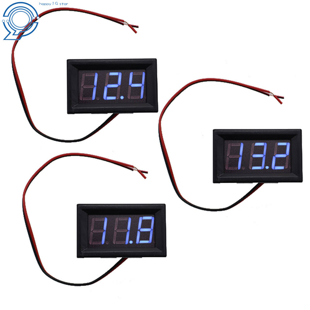 3× DC 4.5-30V Blue LED 3Digital Display Voltage Meter Voltmeter Panel Motorcycle