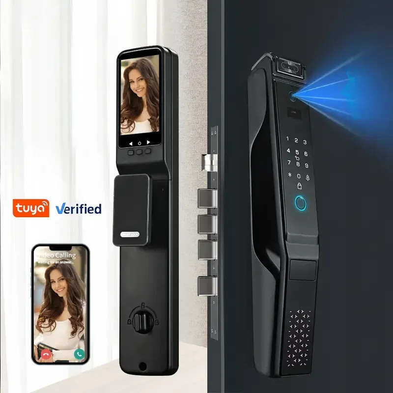 Smart Door Lock 3D Face Recognition Camera FingerPrint Palmar vein Security Lock