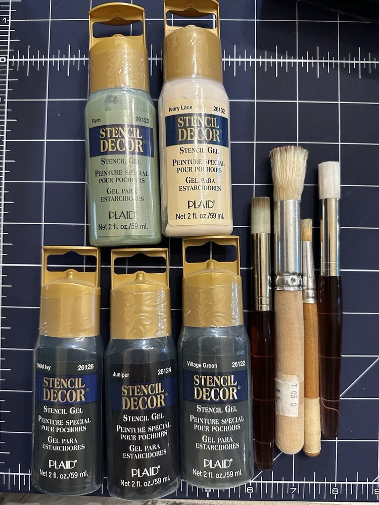 Stencil Paints And Brushes