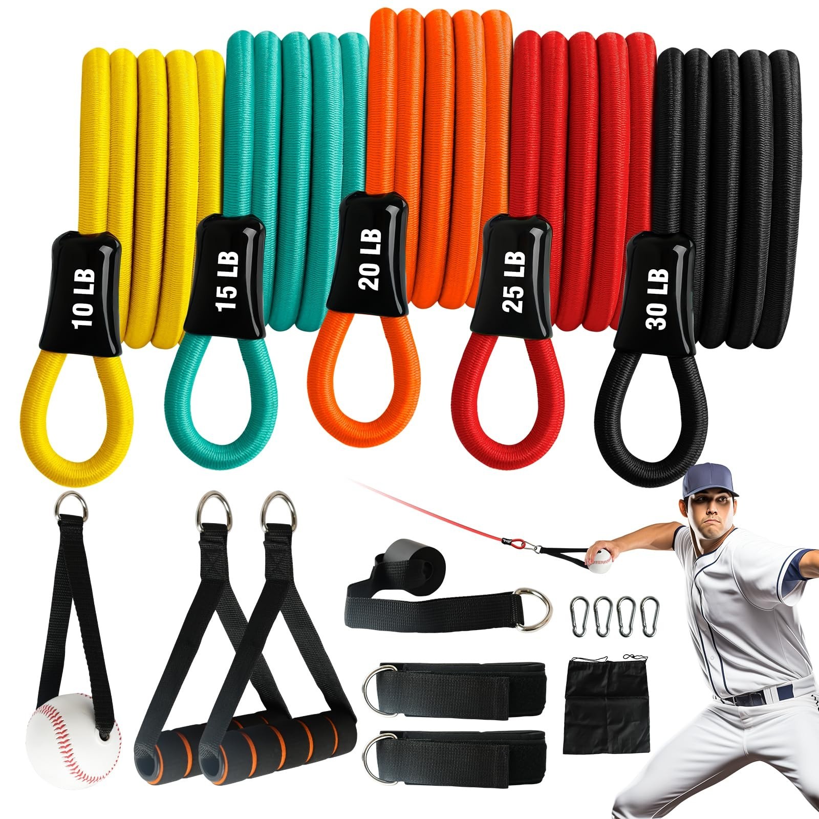 Baseball Resistance Arm Bands - Baseball Bands for Arm Strength, Durable Base...