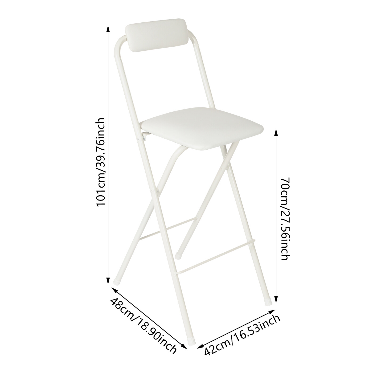 Foldable Bar Chair, Tall Folding Chair, Portable Folding Stool Max 275.58lbs