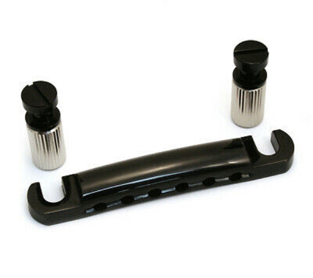 NEW - Stop Tailpiece, USA Thread Studs/Anchors, BLACK